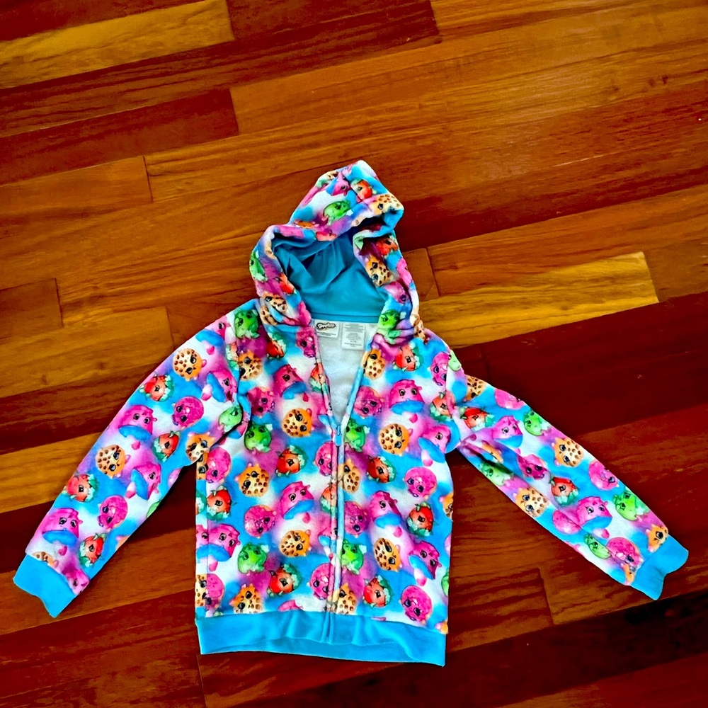 Shopkins zipper jacket. Girls size 7/8. Good used condition